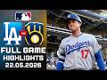 Los Angeles Dodgers Vs Milwaukee Brewers Full Game Highlights May 22, 2026 MLB Season 2026