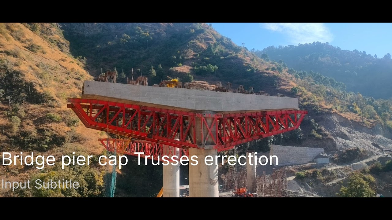 Truss errection for Bridge pier cap - YouTube