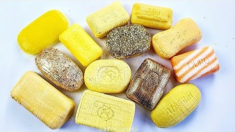 Yellow set soap cubes⭐ So satisfying sounds 🎧🤤 ASMR cutting soap 🔪