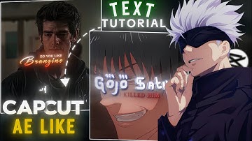 How To Make Ae Like Texts On Capcut | Full Tutorial 🔥🔥