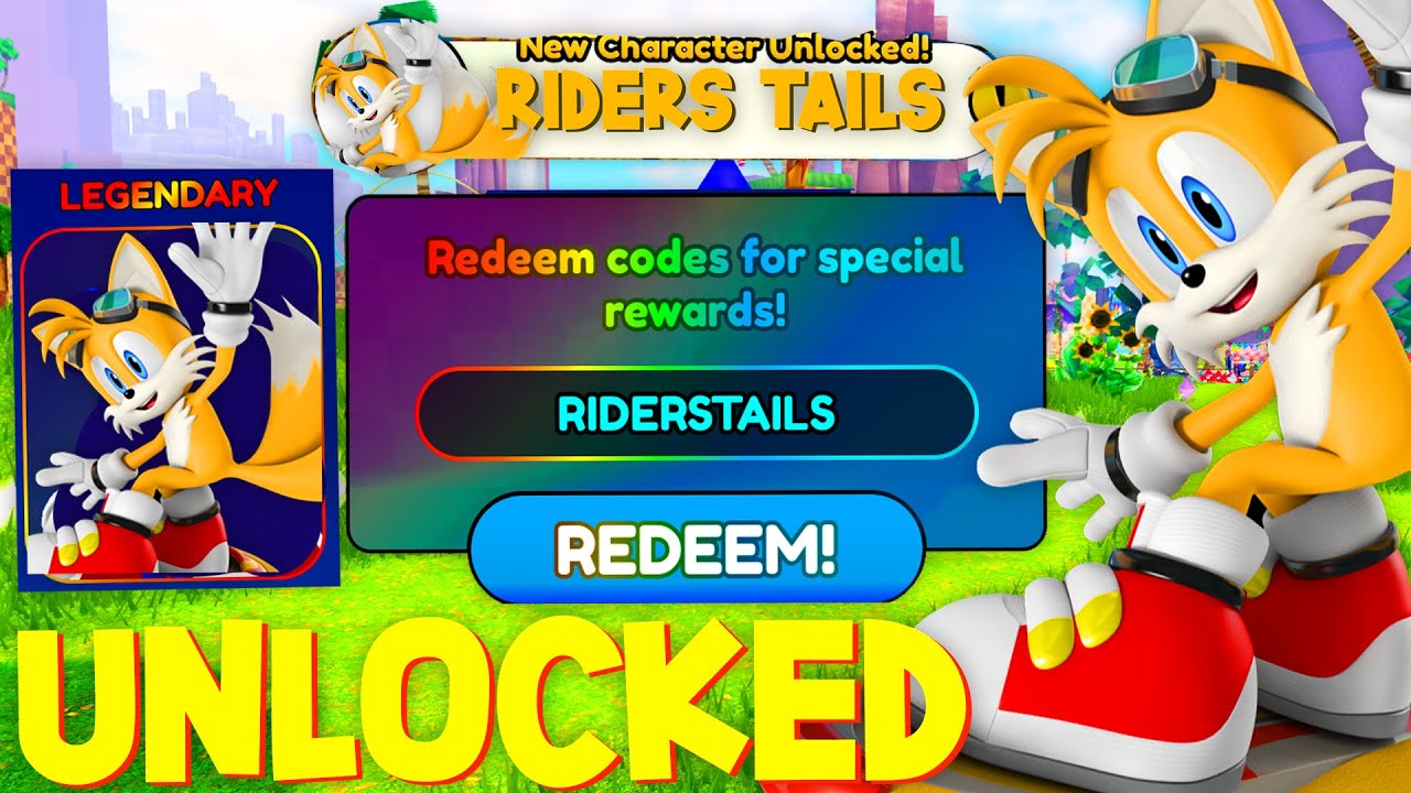 how-to-unlock-code-riders-tails-character-sonic-speed-simulator-roblox-youtube