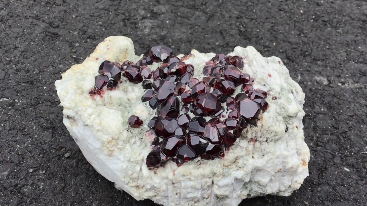 Brilliant, 4.3" Red Spessartine Garnets on Albite - Pakistan - Specimen 