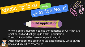 RHCSA demo optional questions 12