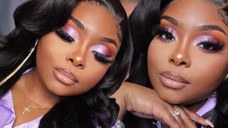 Detailed Purple Eyeshadow| Glamorous Makeup Look | Ariel Black