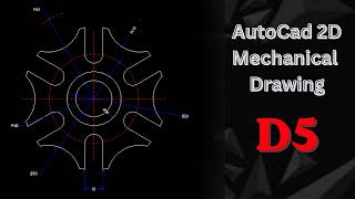AutoCad 2D Mechanical Drawing Practice D5 | For beginners
