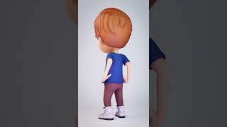 Boy 3d model, Boy cartoon 3d model, Kid character 3d model