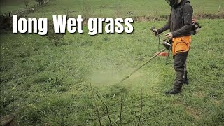 Strimming long Wet grass  Honda UMK450XE Brushcutter Oregon Jet Fit Flexiblade