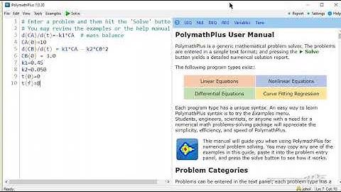 Solving Differential Equations using PolymathPlus