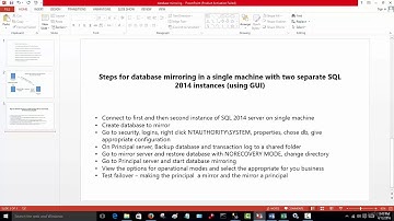 019 18  Database Mirroring using GUI part 2