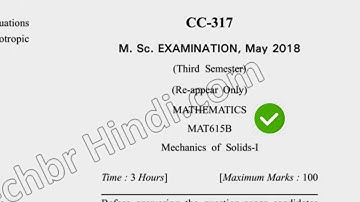 May 2018 Dcrust MSc Mathematics 3rd Sem Mechanics of Solids Question Paper