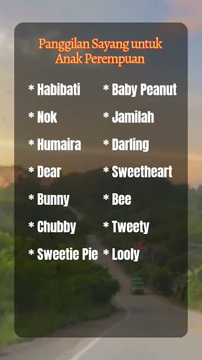 Panggilan Sayang buat anak perempuan #shorts