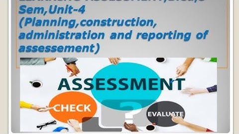 Learning Assessment,B.ed 3rd sem,Unit-4(Part-1)