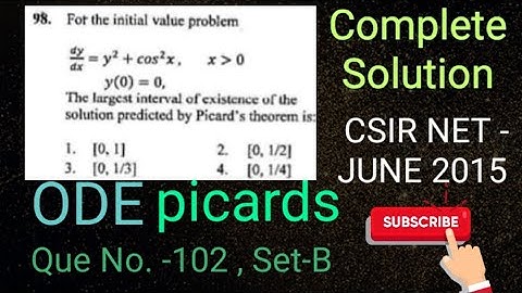 Csir Net-June 2015 Part-C Que No. 98 ODE| Picard