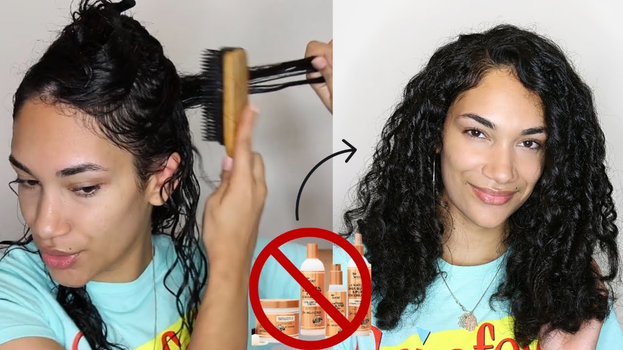 No Product Challenge | Styling My Curly Hair without products - YouTube