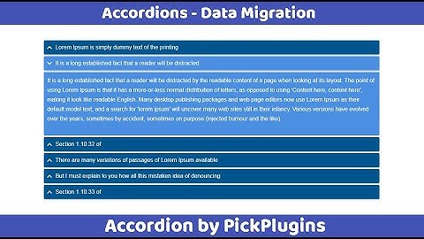Accordion plugin for WordPress - data migration