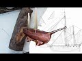 Model ship from a piece of wood part 5