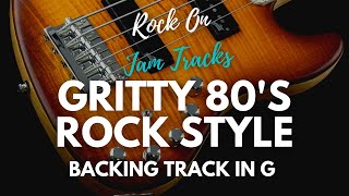 Video thumbnail of "Gritty 80's Rock Style Guitar Backing Track In G Minor"