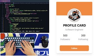 ASMR Coding: Crafting a Sleek Profile Card with TailwindCSS | Relaxing Lofi & Rain Sounds Profile
