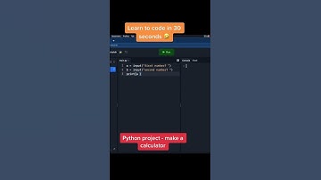 Learn Python in 30 seconds - a full project-based course - make a calculator  #shorts
