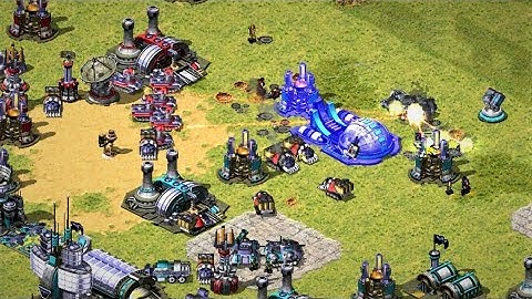 A Real Frantic Game in Tsunami 4 teams map Command & Conquer Red Alert 2 Online Multiplayer Gameplay