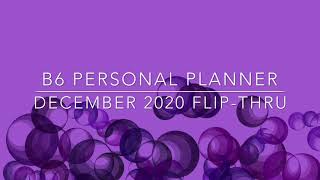 B6 Planner | December 2020 Fip-thru | EDC Planner Set-up | Personal Planner | Bujo