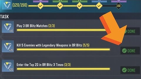 Call Of Duty Mobile Kill 5 Enemies with Legendary Weapons in BR Blitz Task Complete