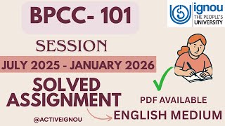 BPCC-101 Solved assignment July2025-January 2026 #ignou #bpcc101 #assignment #solvedassignments