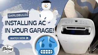 How to Install Garage Air Conditioning With No Window | Portable AC | Toshiba RAC-PD1213CWRU