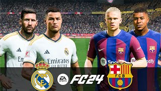 Ronaldo, Messi vs Mbappe, Haaland | Real Madrid vs FC Barcelona | FC24 PC Gameplay 4K