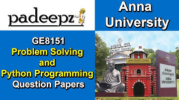 GE8151 Problem Solving and Python Programming Question Papers Anna University