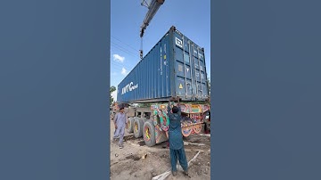 Container Loading On Trailer #skills #automobile #mechanic #loading
