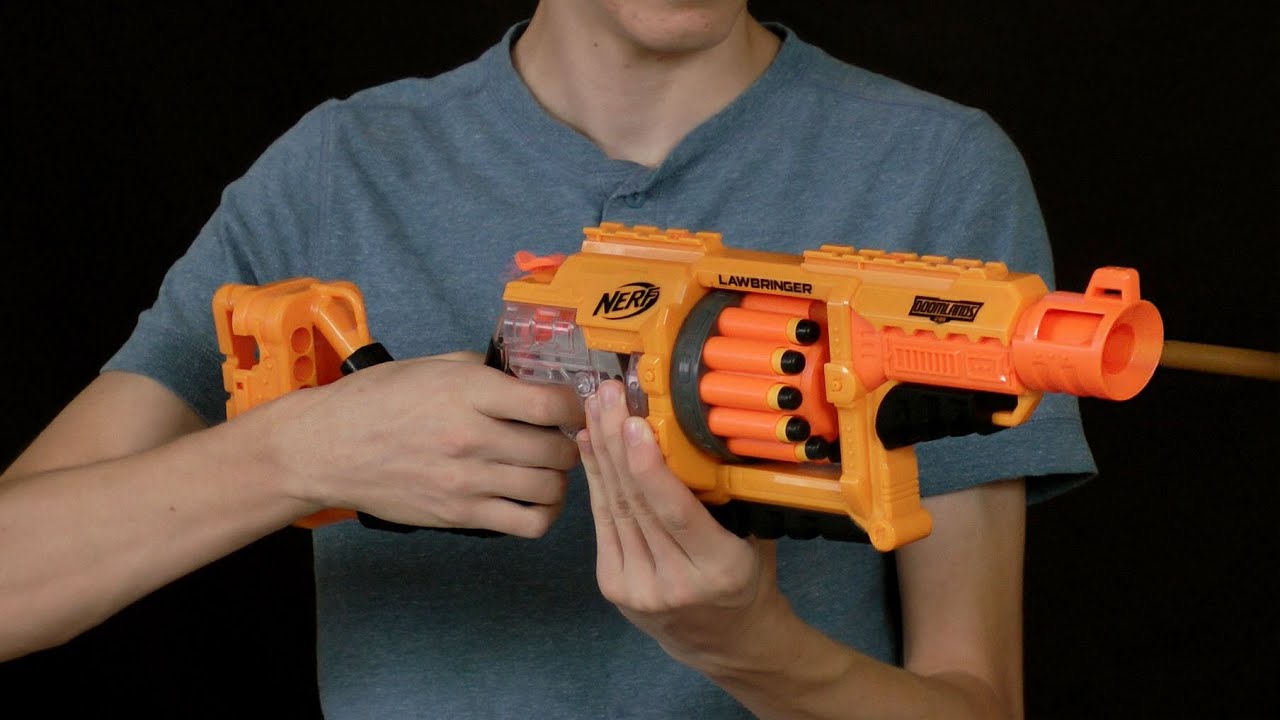 Nerf Doomlands Lawbringer Review and Shooting - YouTube