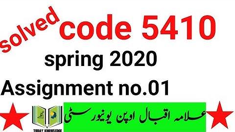 aiou solved assignment code 5410 | solved code 5410 spring 2020
