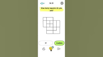 Busy Brain Level 21 How Many Squares Do you See | Walkthrough