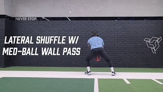 Lateral Shuffle W/ Med Ball Wall Pass