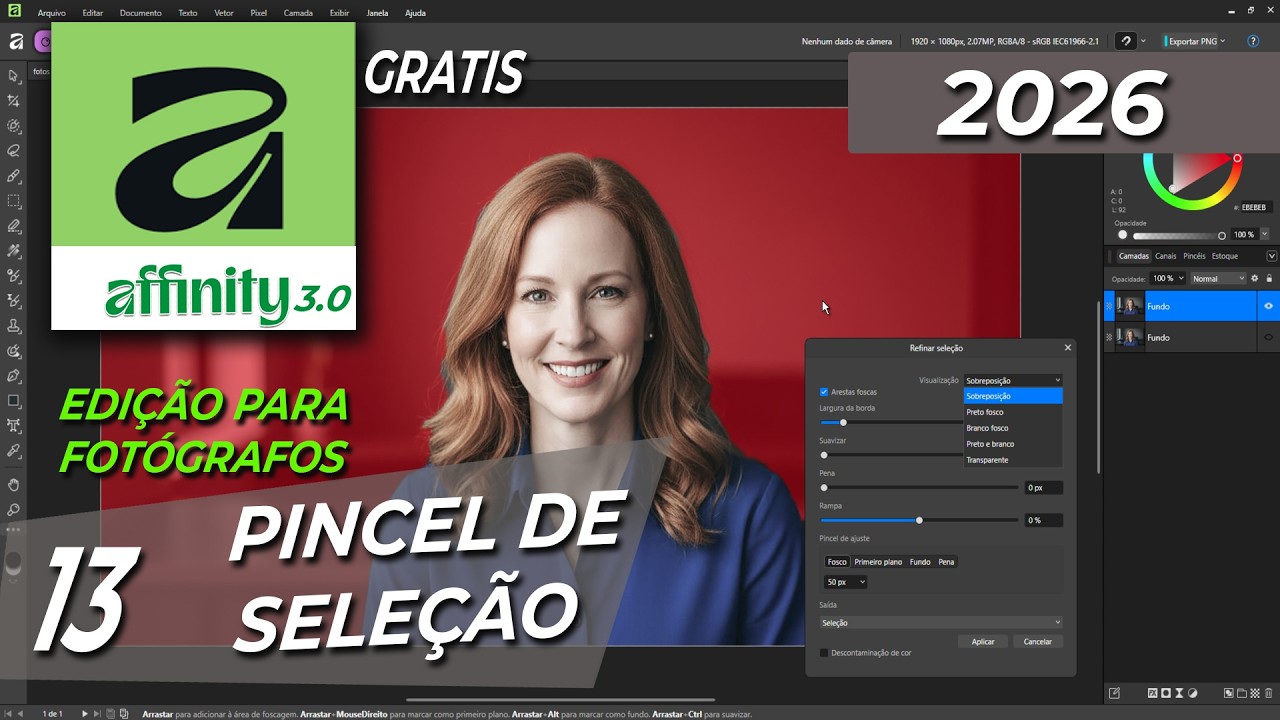 AFFINITY E SUA FERRAMENTA PINCEL SELEÇÃO