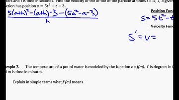Calculus Unit 3.1 Notes Velocity Functions and Interpreting Derivatives
