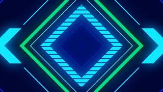 Abstract flying in futuristic corridor with triangles and seamless loop