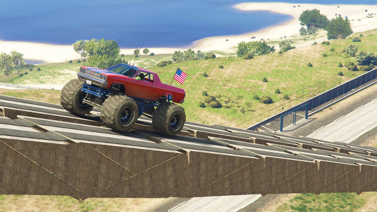 funny moments in soccer MASSIVE MONSTER TRUCK RAMPS! (GTA 5 Funny Moments)