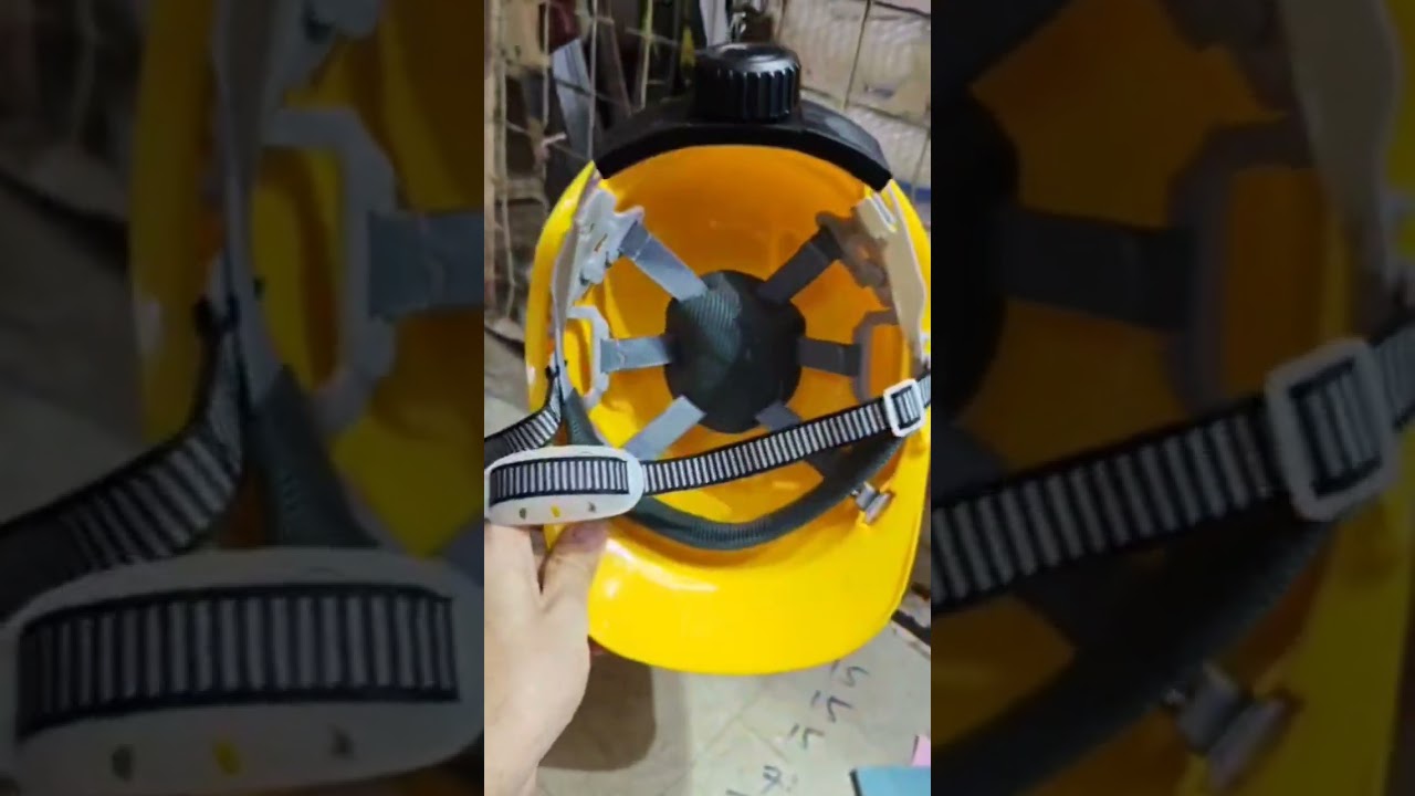 Yellow Industrial Safety Helmet With Nob