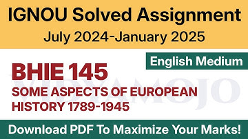 IGNOU BHIE 145 Solved Assignment 2024-25 English Medium PDF Download | BHIE 145 Jul 2024-Jan 2025