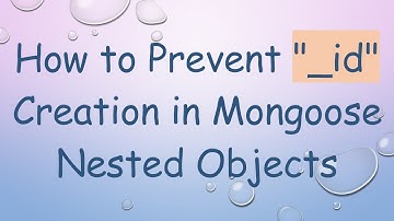 How to Prevent "_id" Creation in Mongoose Nested Objects