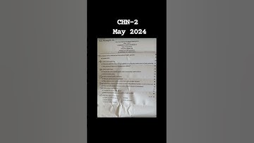 CHN -2 may 2024  paper bsc nursing 4th year 🔥💯