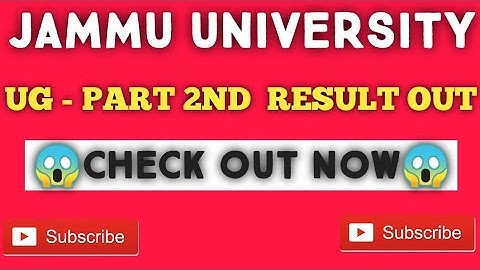 Jammu University| UG Part 2nd |Result out|Check full Gazzate