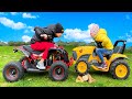 Funny story about cars alex ride on power wheels tractors car toy play