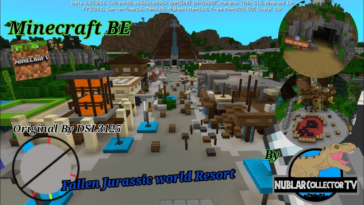 ดาวน์โหลด มา ย ครา ฟ ไดโนเสาร์  New 2022  Minecraft BE: Fallen Jurassic world Resort (Rebuild version) With Download link.