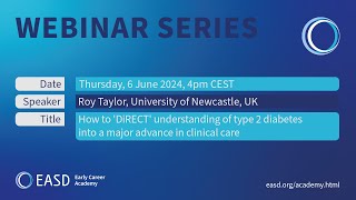 9th ECA Webinar: How to 'DiRECT' understanding of t2d into a major advance in clinical care