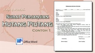 Cara Membuat Surat Perjanjian Hutang Piutang Contoh 1