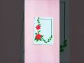 Red Flowers &amp; Leaf 🌿✨🍒 School project Front page design #shorts #schoolproject #borderart #ytshorts