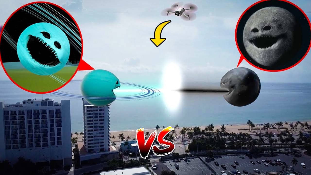 DRONE CATCHES THE MOON WAKES UP VS URANUS WAKES UP FIGHTING IN REAL LIFE! | THE MOON WAKES UP